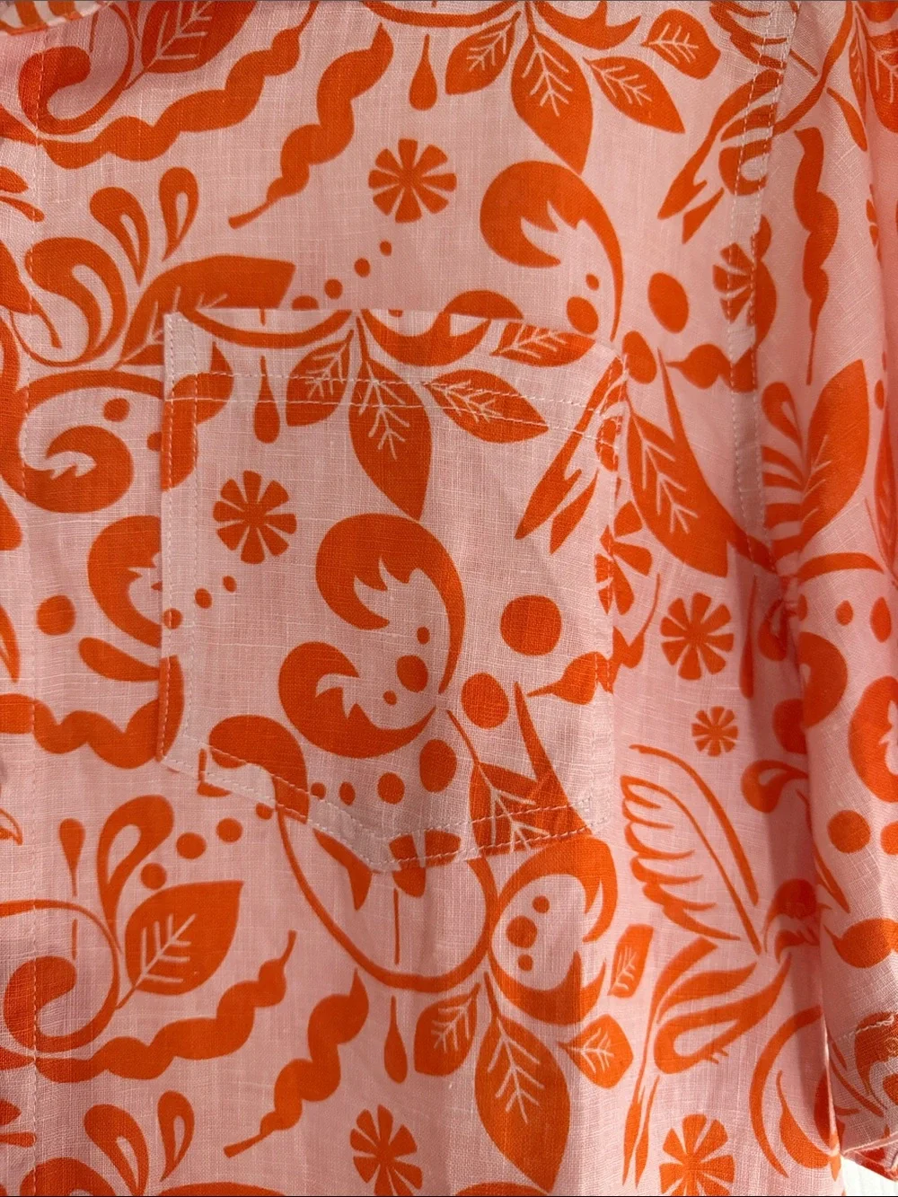 $110 NWT HIHO XL New Linen Men’s Orange Casual Button-Down short sleeve Shirt